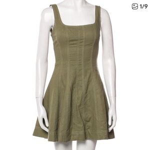 Christian Lacroix camo green linen dress
